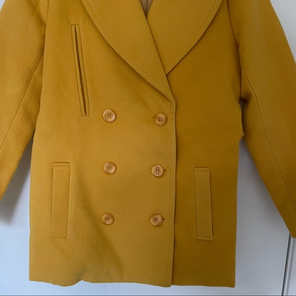 Mustard yellow wool coat - Picture 2 of 3